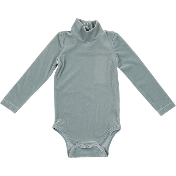COCO BLANC Kids turtleneck bodysuit sage blue - Picture 1 of 1